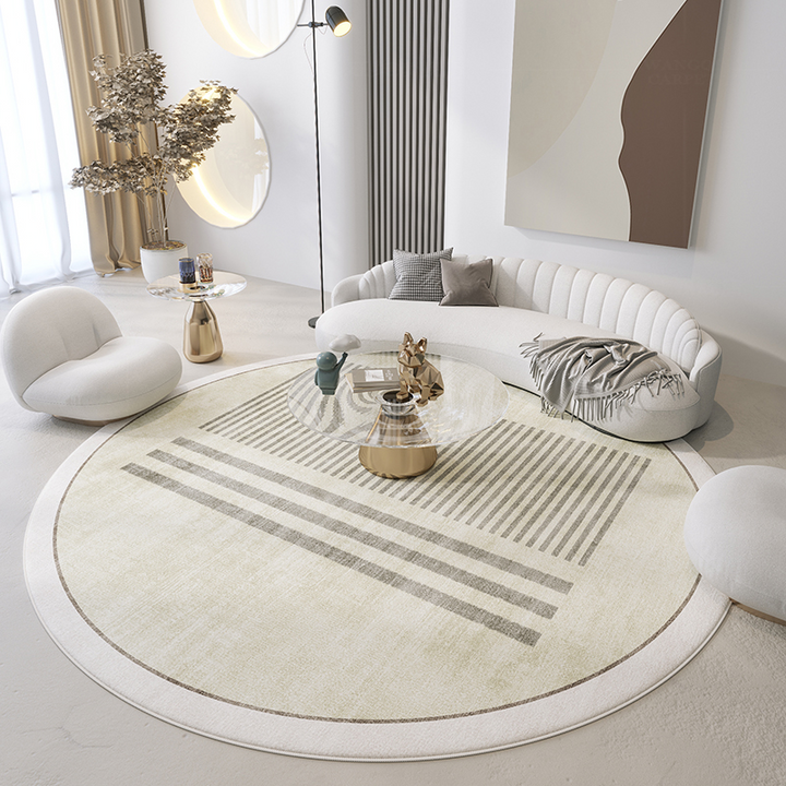 Japanese Style Minimalist Round Rug