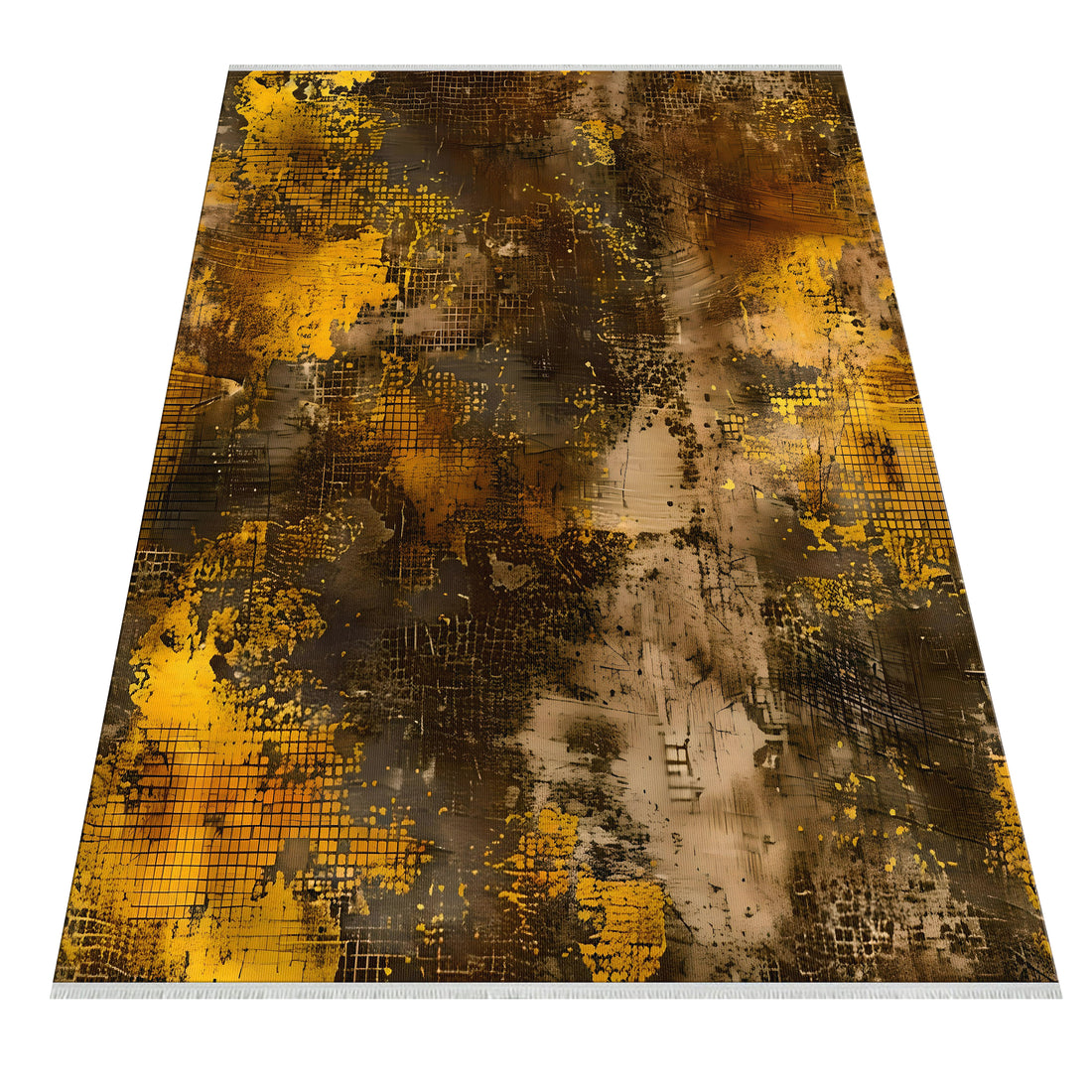 Brown Yellow Bright - Bold Color Area Rug