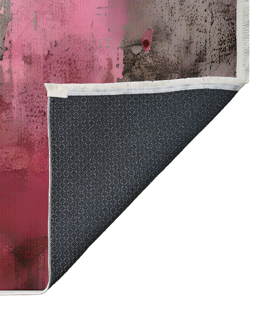 Pink Gray Abstract Washable Soft Cotton Area  Rug for Living Room