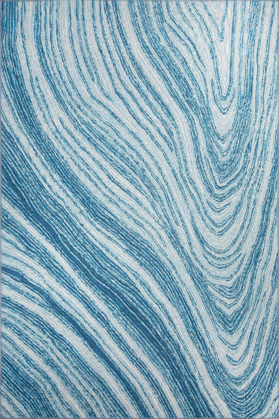 Blue Abstract and Modern Design Rug