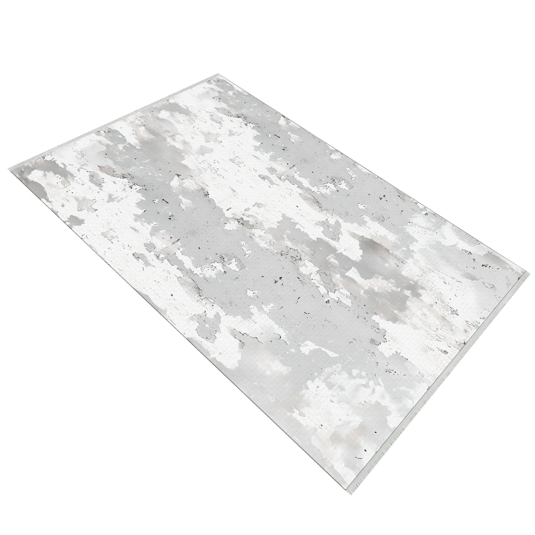 Gray Distressed Pattern Machine Washable Neutral Rug