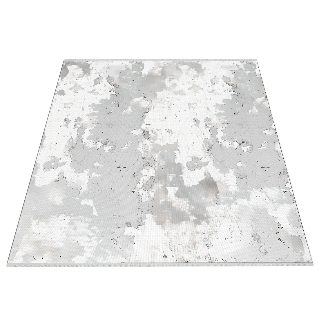 Gray Distressed Pattern Machine Washable Neutral Rug