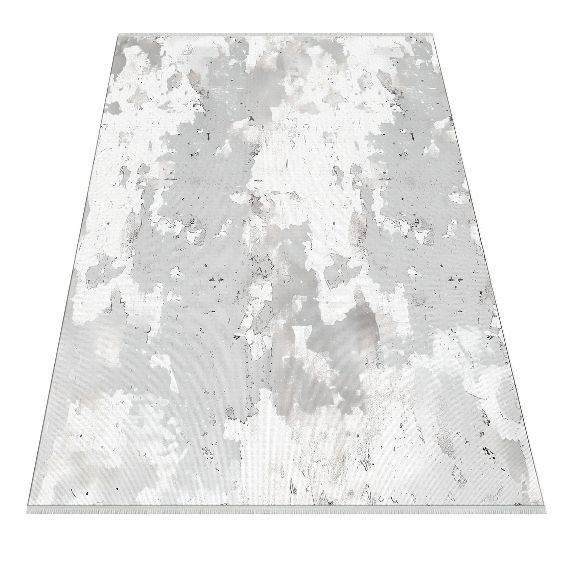 Gray Distressed Pattern Machine Washable Neutral Rug