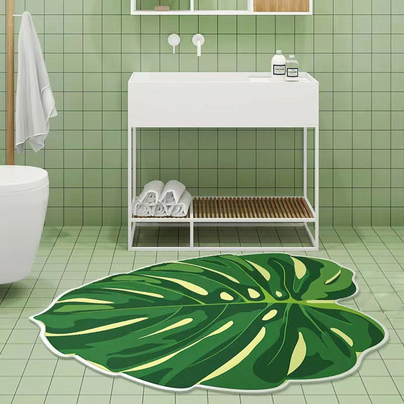 monstera rug leaf pattern