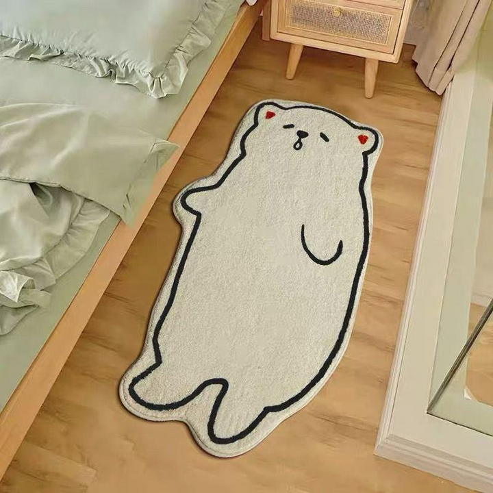 cute bear rug white