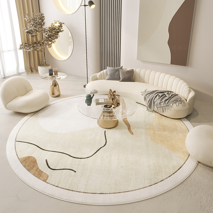 Japanese Style Minimalist Round Rug