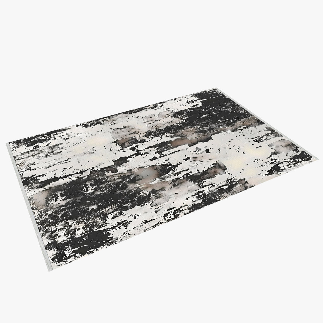 Gray Neutral Distressed Abstract Pattern Anti Slip Area Rug