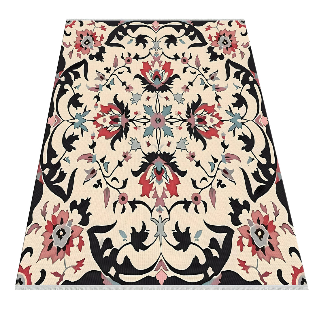 Floral Traditional Machine Printed Washable Area Rug