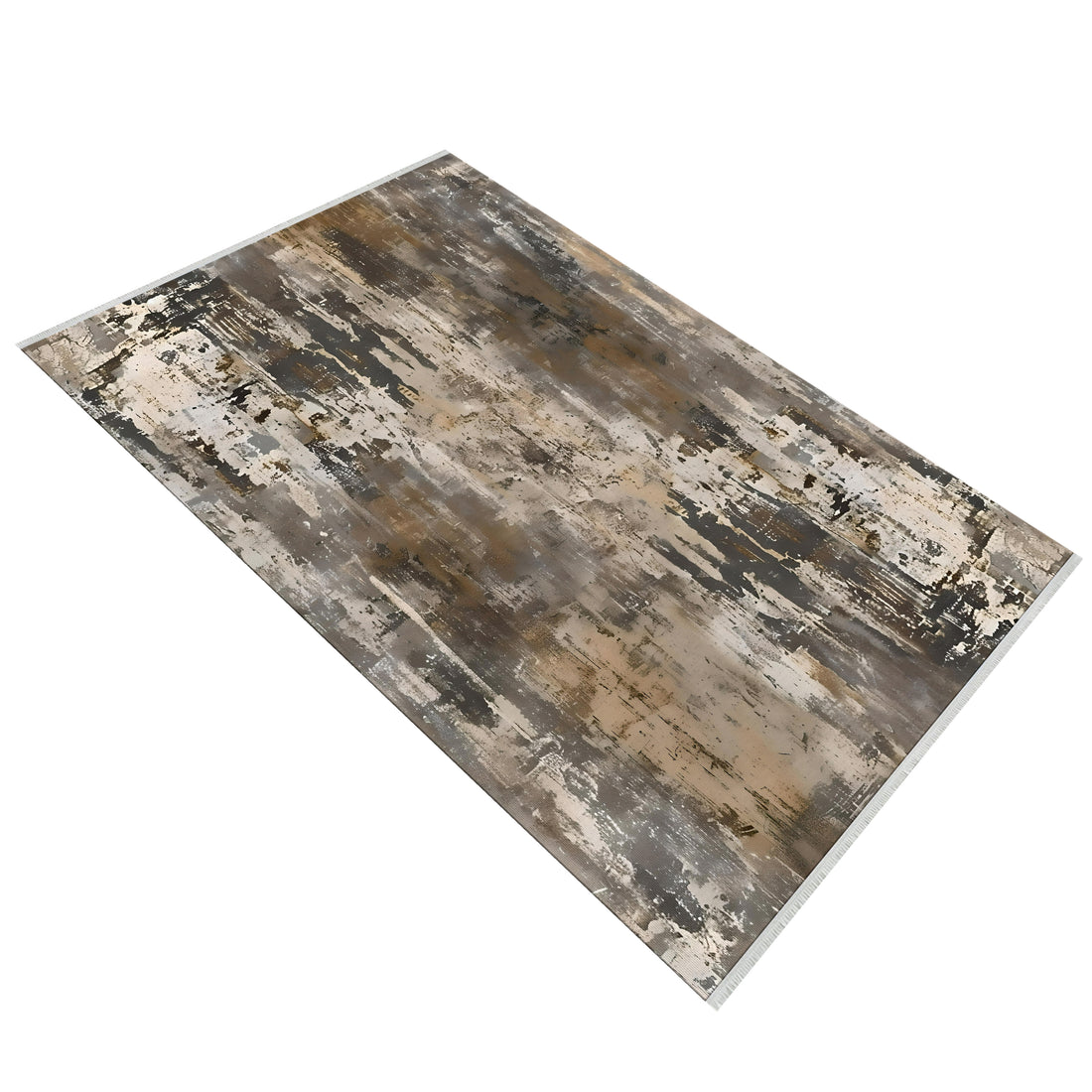 Gray Abstract Neutral Comfort Washable Rug