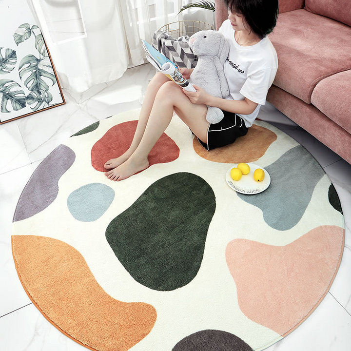 abstract round rug bedroom