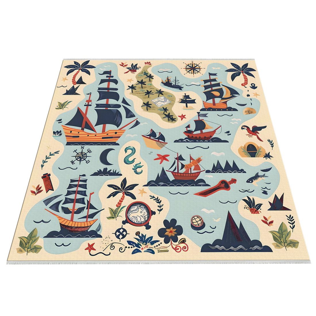 Colorful Washable Cotton Woven Kids Rug