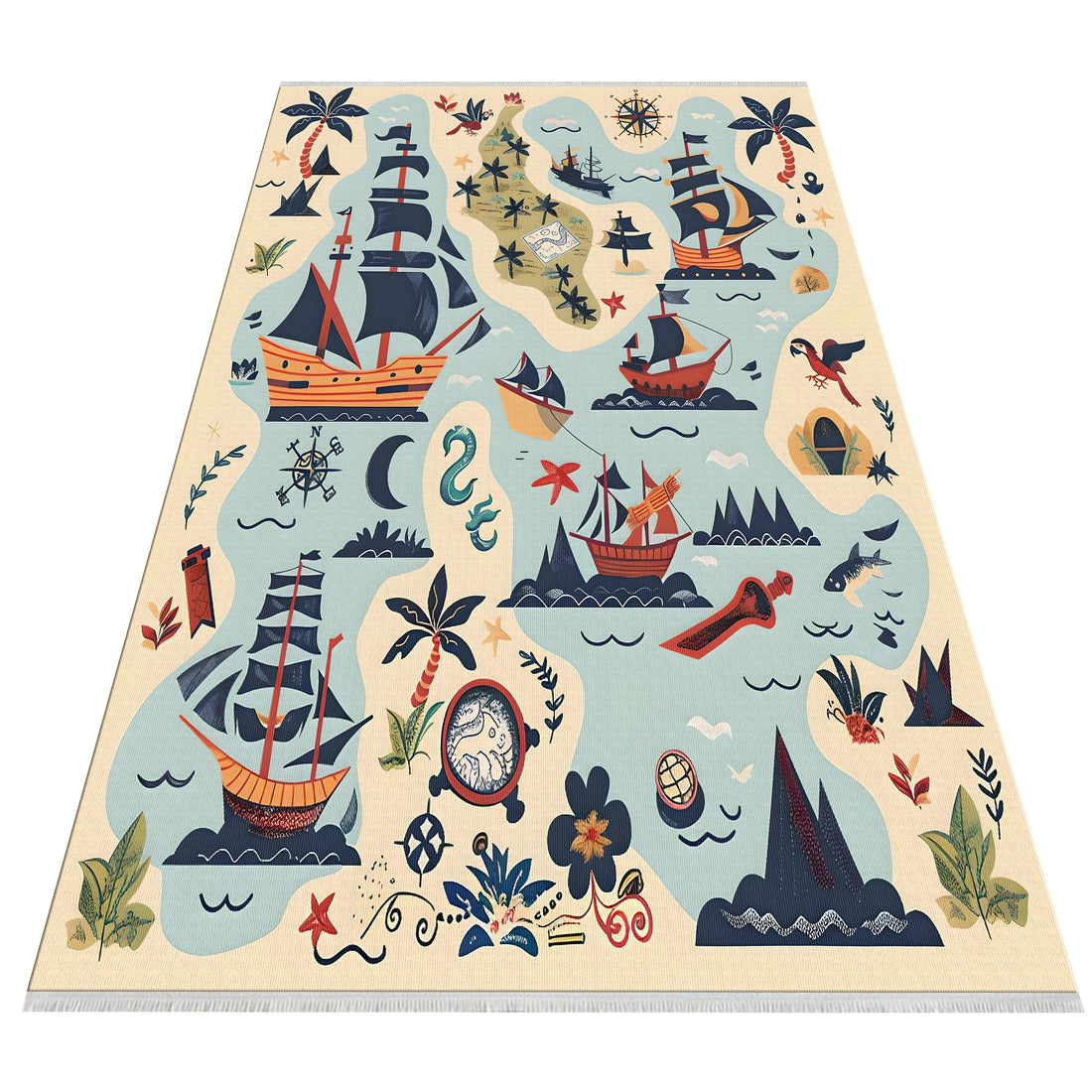 Colorful Washable Cotton Woven Kids Rug