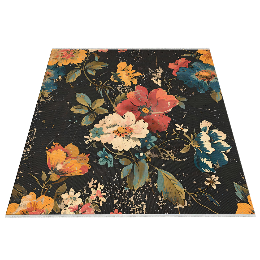 Floral Boho Aesthetic Washable Rug for Bedroom