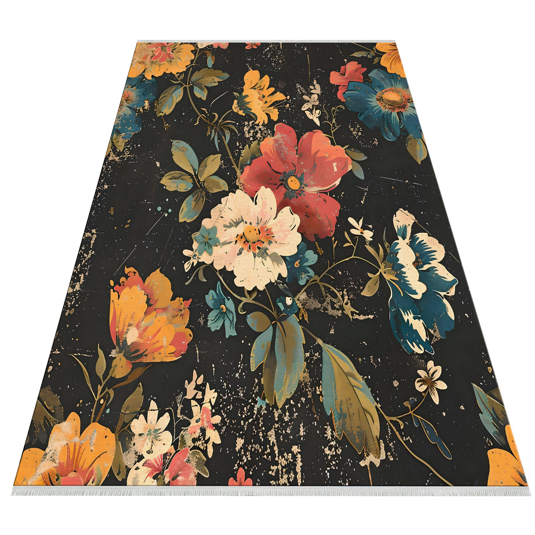 Floral Boho Aesthetic Washable Rug for Bedroom