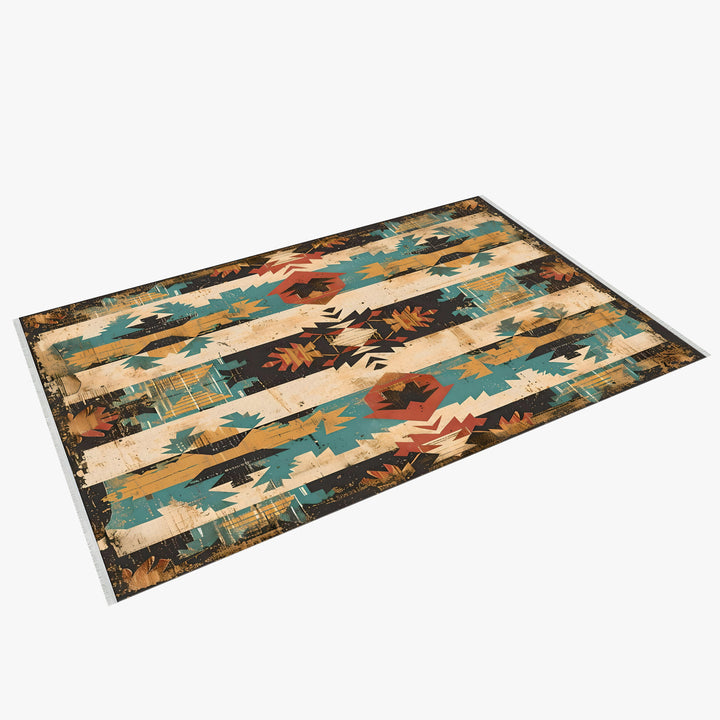 Southwestern indoor/Outdoor Washable Cotton Woven Rug