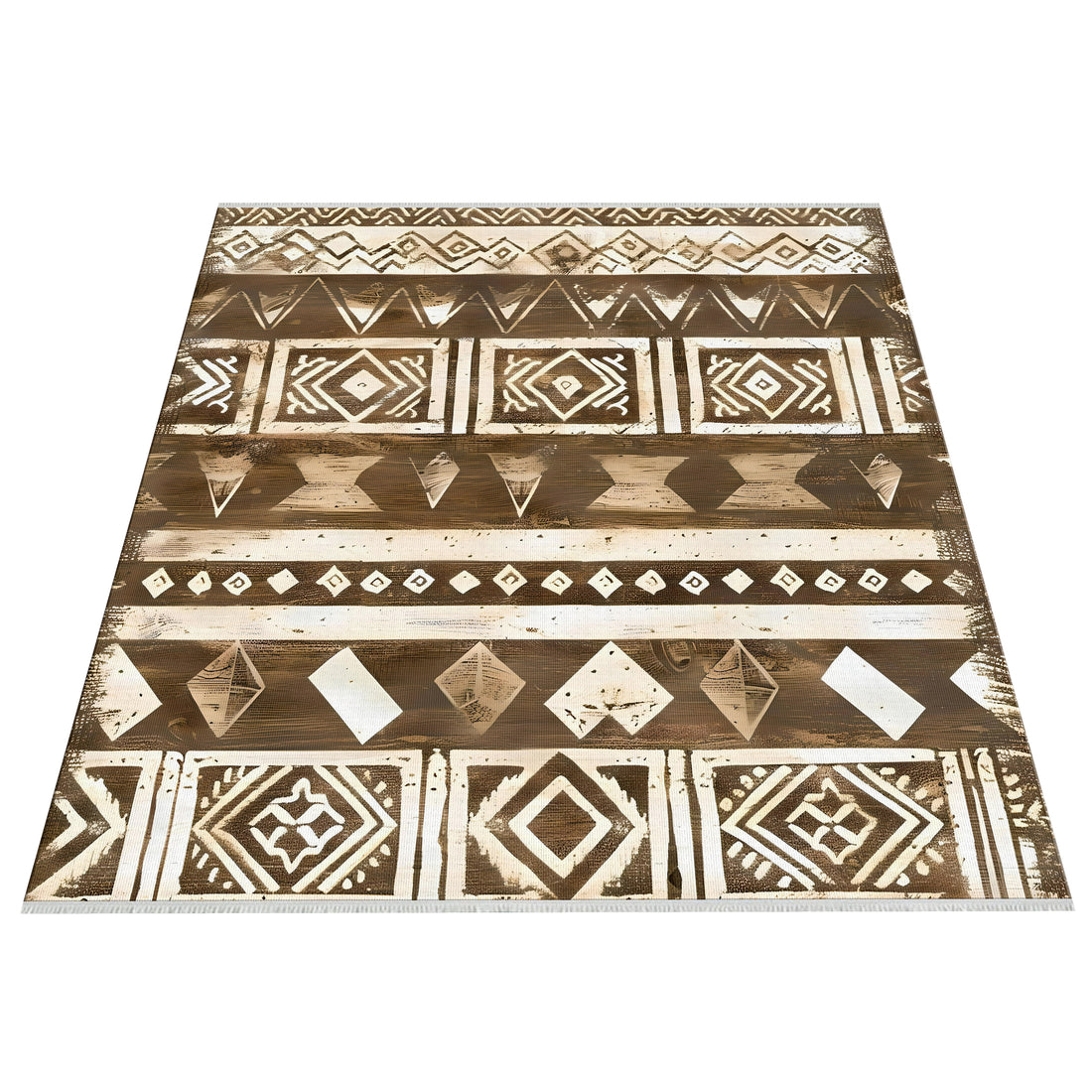 Brown White indoor/Outdoor Rug Southwestern