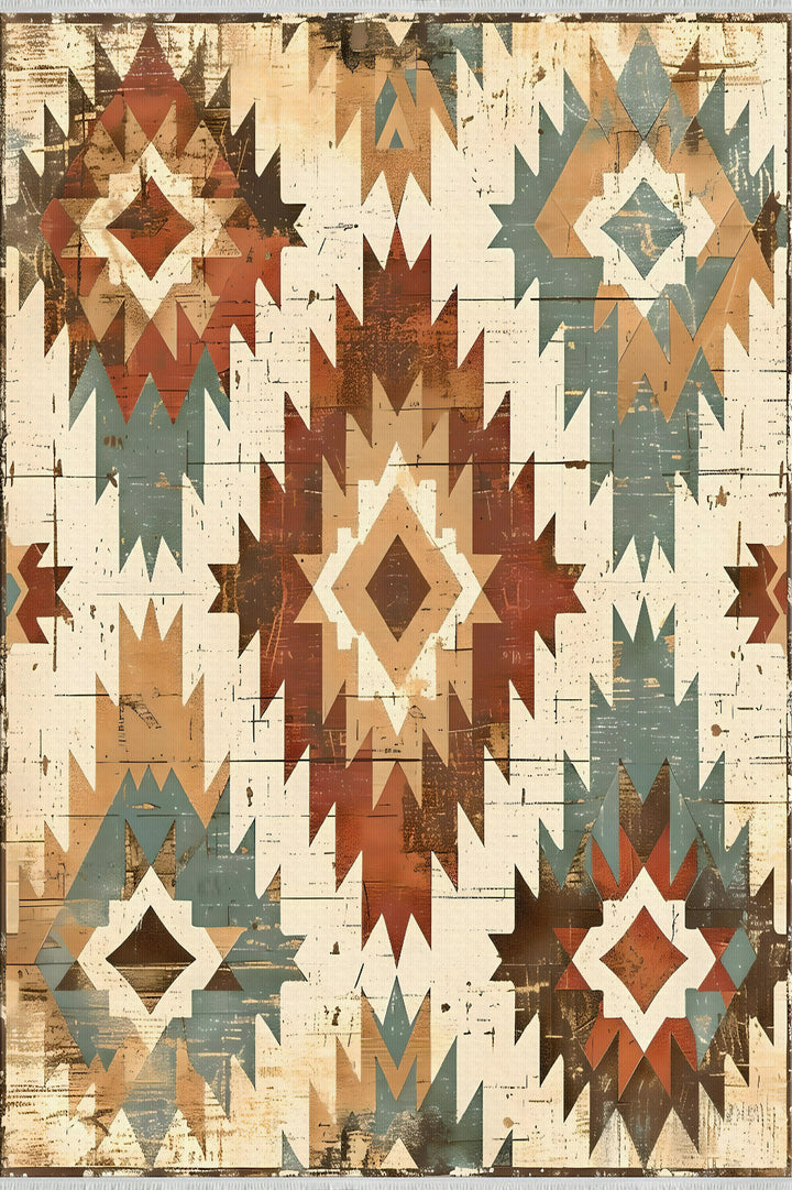 Southwestern Washable Cotton Base Area Rug