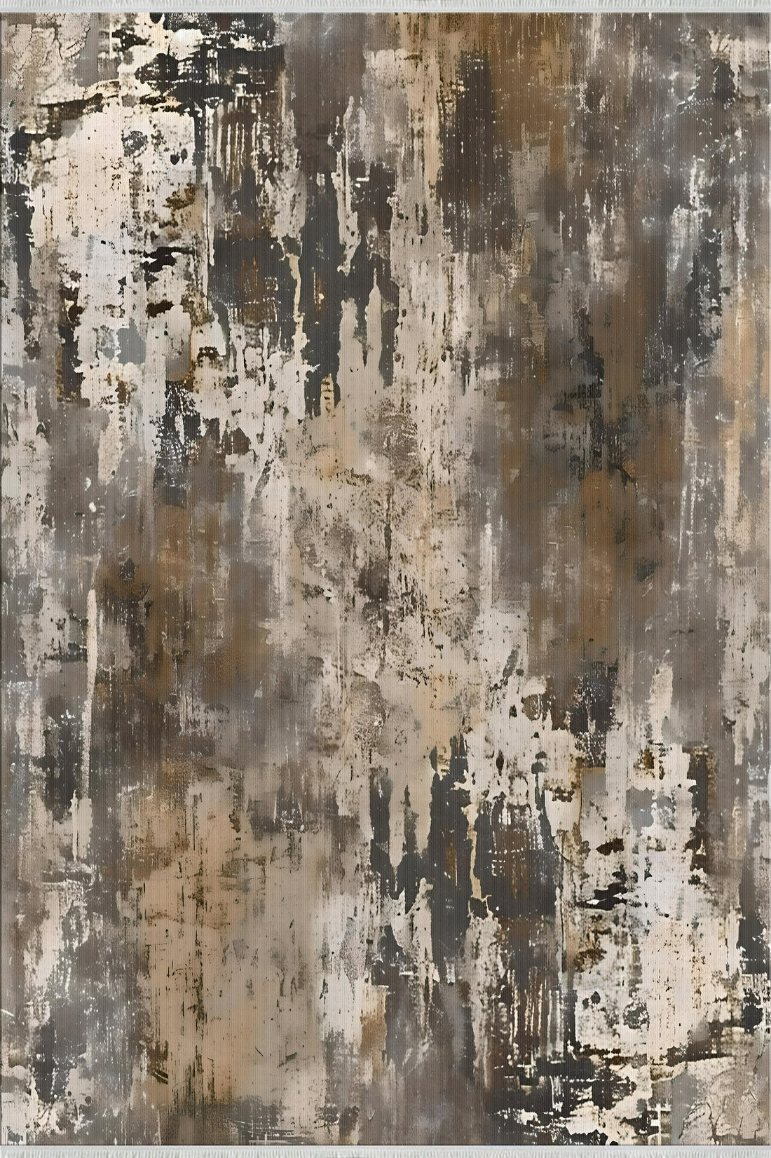 Gray Abstract Neutral Comfort Washable Rug