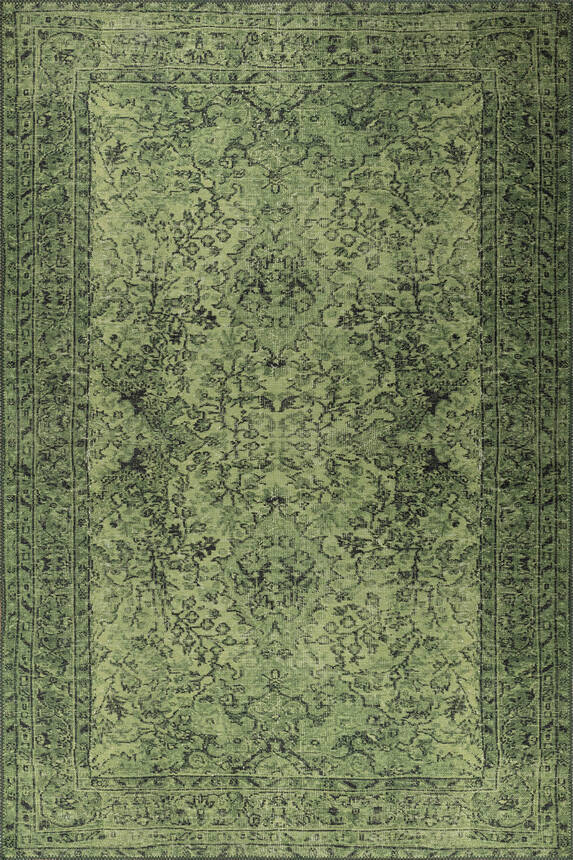 Green Chenille Woven Cotton Polyester Carpet