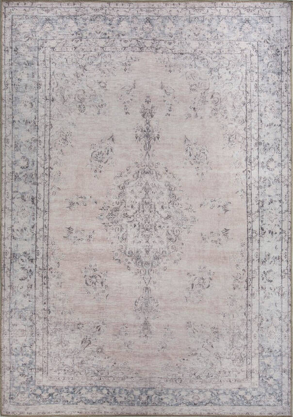 Woven Base Decorative Beige Carpet With Aging Pattern