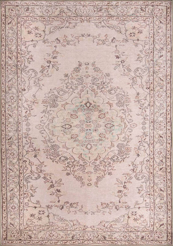 Woven Base Decorative Beige Carpet With Aging Pattern