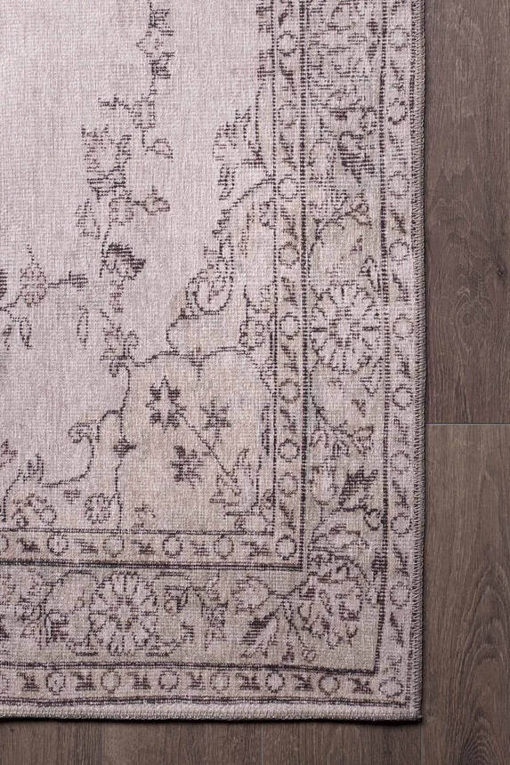 Woven Base Decorative Beige Carpet With Aging Pattern