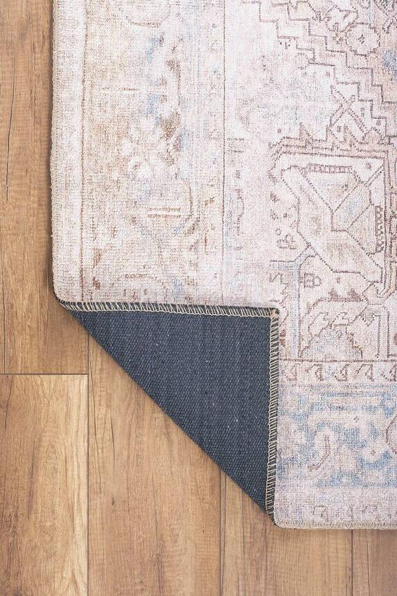 Woven Base Decorative Beige Carpet With Aging Pattern