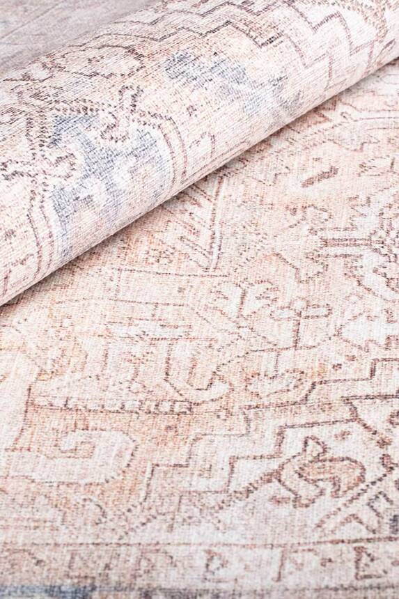 Woven Base Decorative Beige Carpet With Aging Pattern