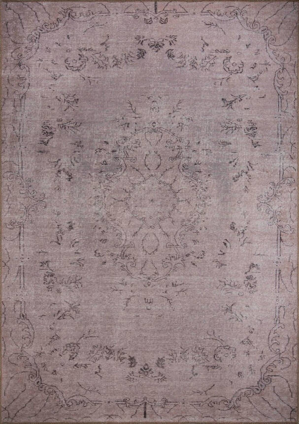 Woven Base Decorative Brown Carpet With Aging Pattern