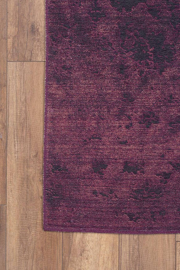 Woven Base Decorative Purple Carpet With Aging Pattern