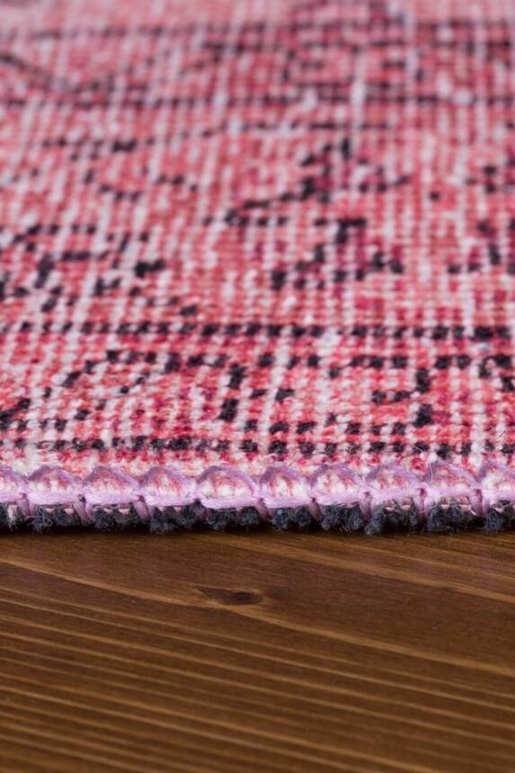 Woven Base Decorative Pink Carpet With Aging Pattern