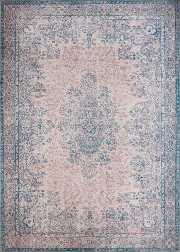 Woven Base Decorative Rustic Carpet With Aging Pattern