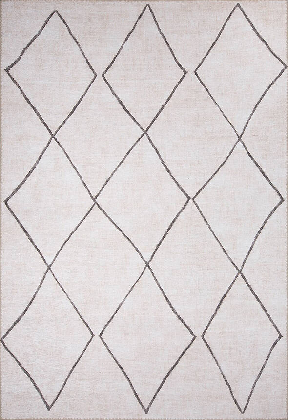 Woven Base Decorative Beige Carpet With Ethnic Pattern