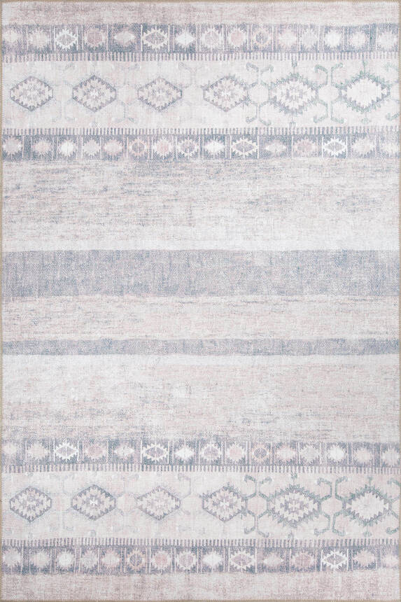 Woven Base Decorative White Carpet With Ethnic Pattern