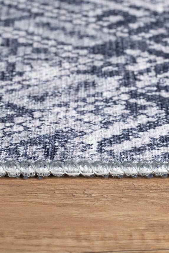 Woven Base Decorative Grey Carpet With Ethnic Pattern