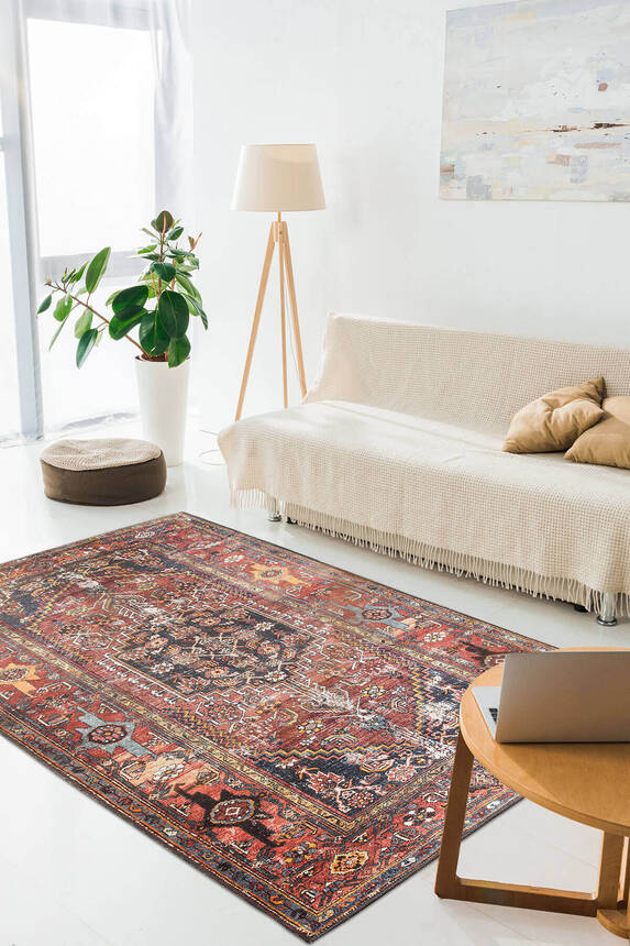 Woven Base Decorative Carpet Rustic Carpet With Ethnic Pattern