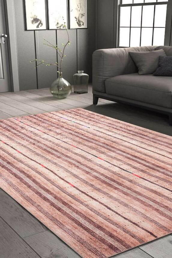 Woven Base Decorative Brown Carpet With Ethnic Pattern