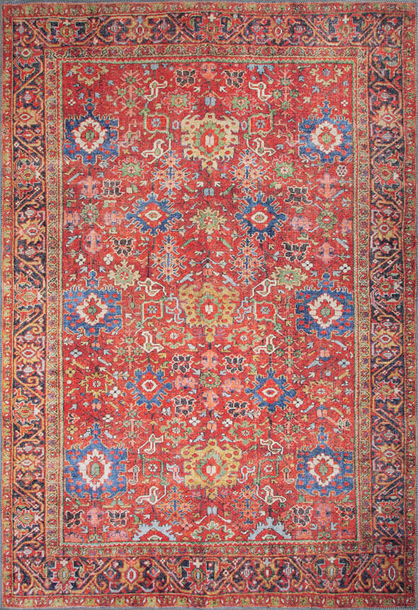 Woven Floor Decorative Red Carpet With Ethnic Pattern