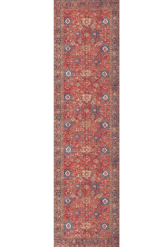 Woven Floor Decorative Red Carpet With Ethnic Pattern