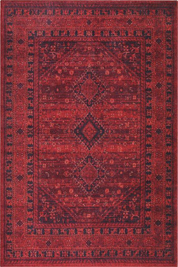 Woven Floor Decorative Red Carpet With Ethnic Pattern