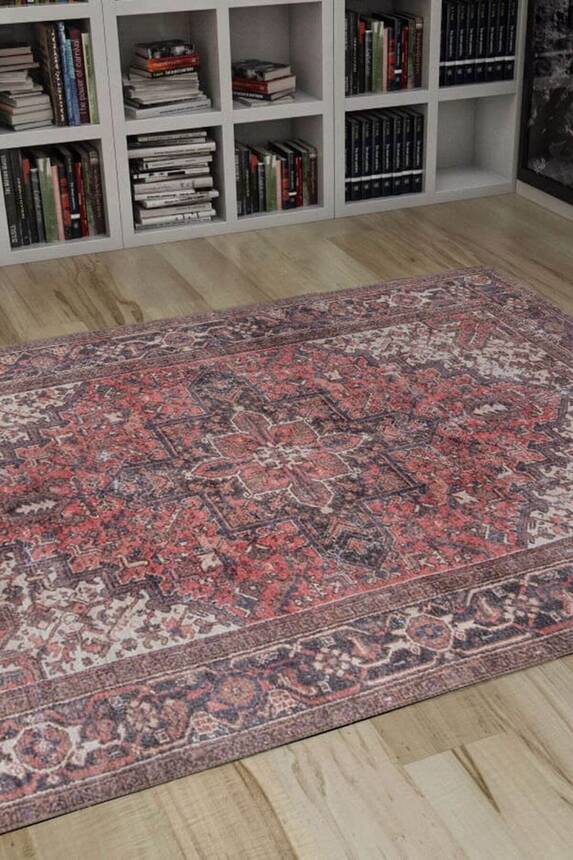 Woven Base Decorative Rustic Carpet With Ethnic Pattern