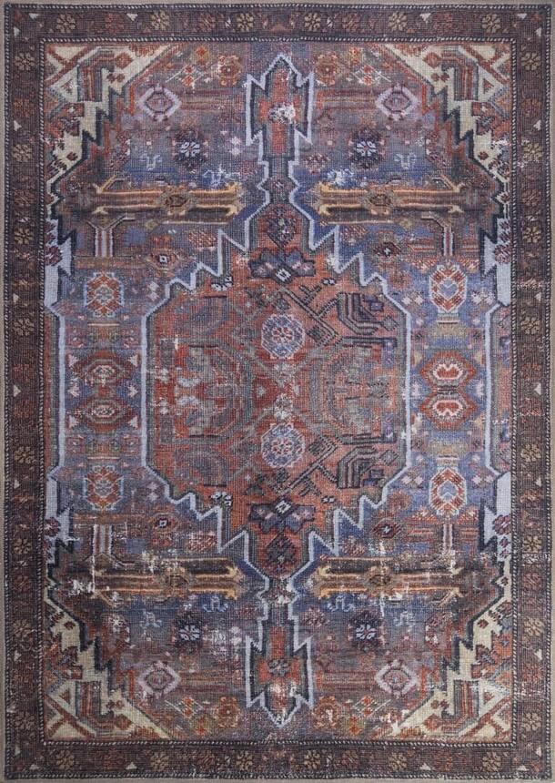 Woven Base Decorative Rustic Carpet With Ethnic Pattern