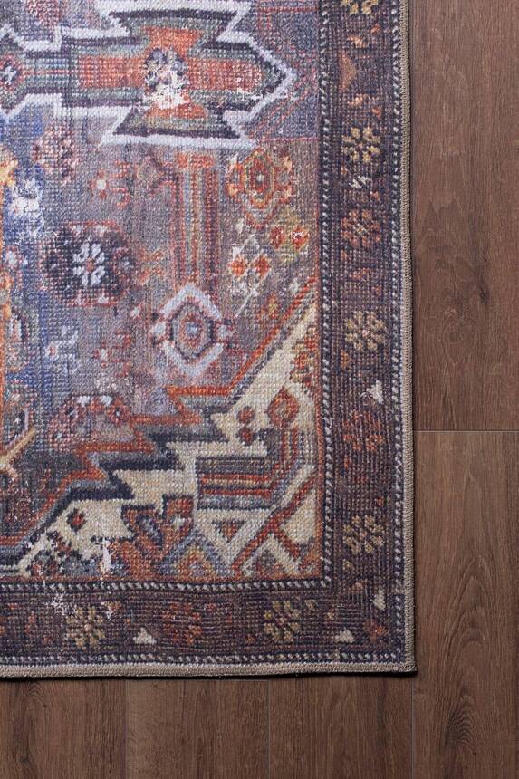 Woven Base Decorative Rustic Carpet With Ethnic Pattern