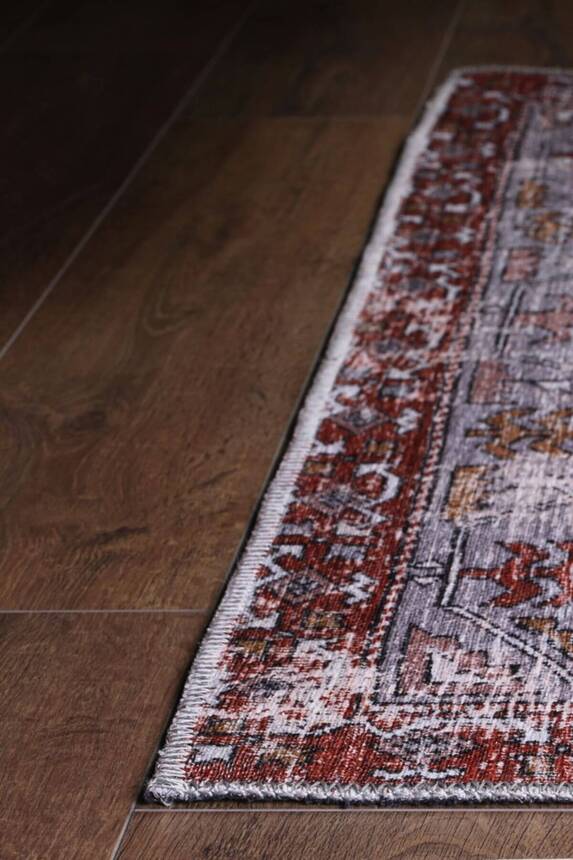 Decorative Woven Floor Red Carpet With Ethnic Pattern