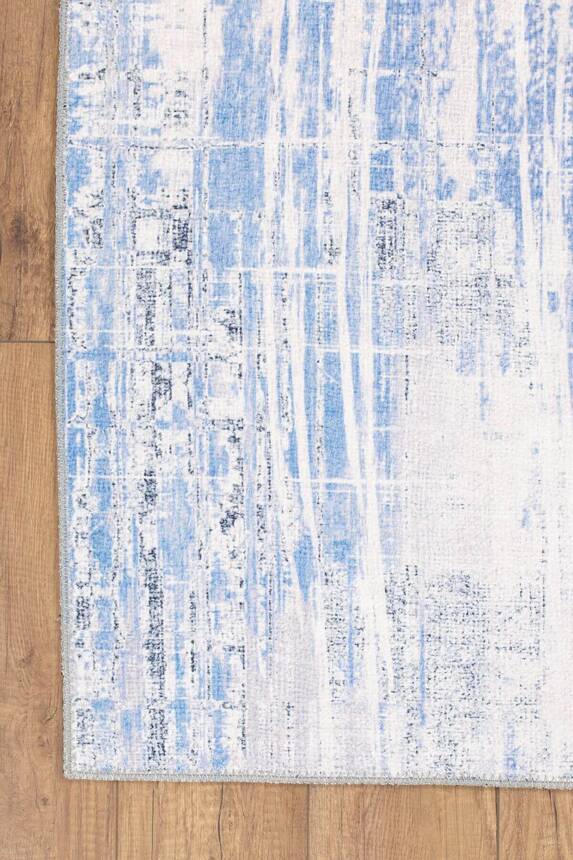 Grey and Blue Modern Woven Floor Decorative Carpet