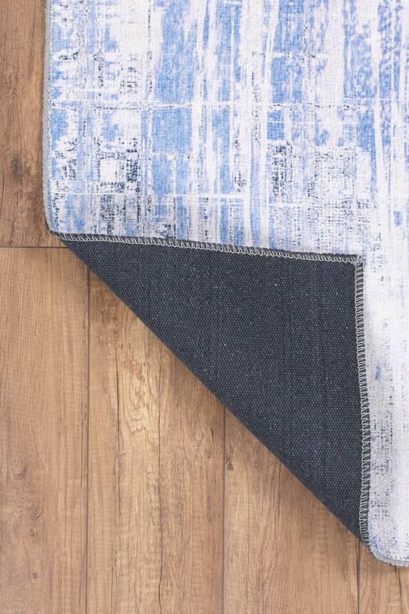 Grey and Blue Modern Woven Floor Decorative Carpet