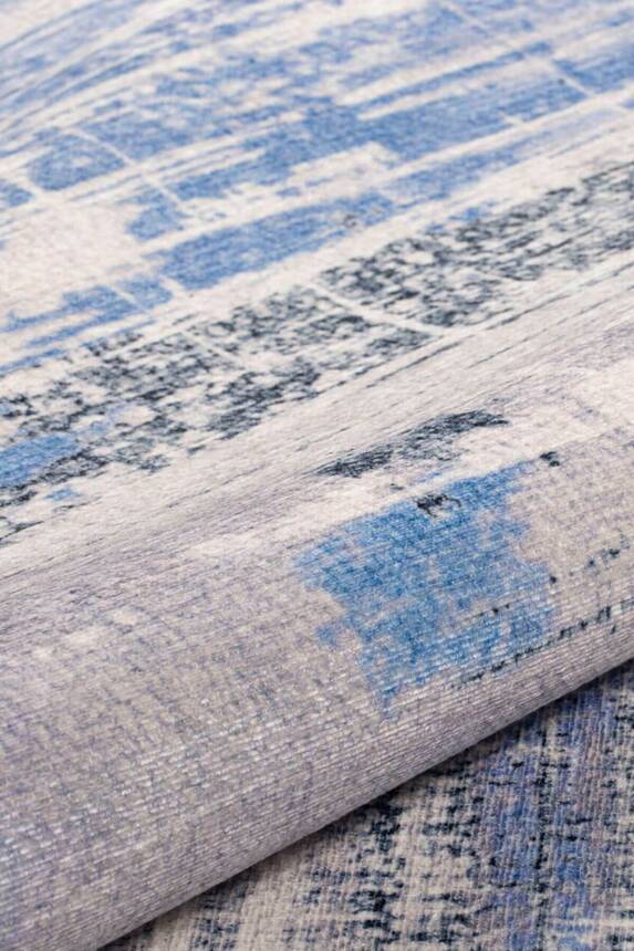 Grey and Blue Modern Woven Floor Decorative Carpet