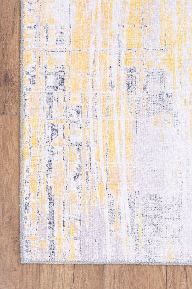 Yellow and Gray Modern Texture Base Decorative Carpet