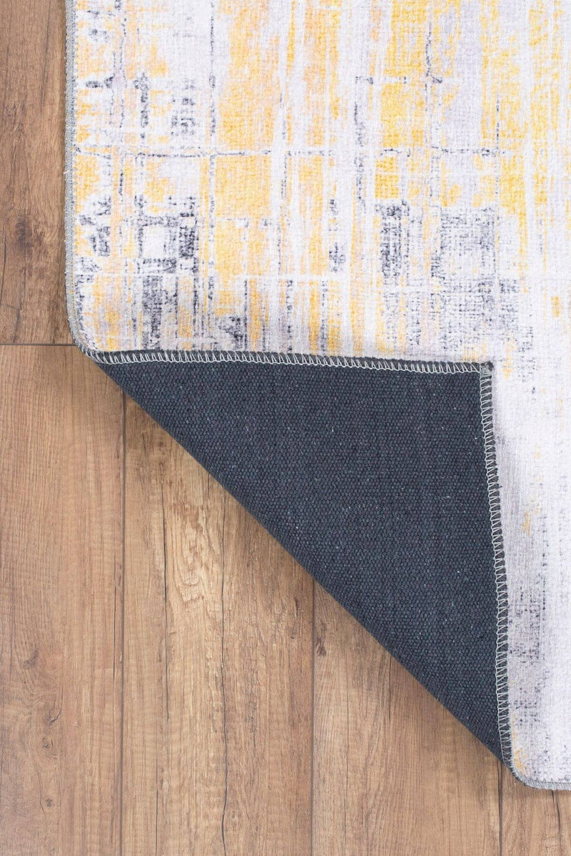 Yellow and Gray Modern Texture Base Decorative Carpet