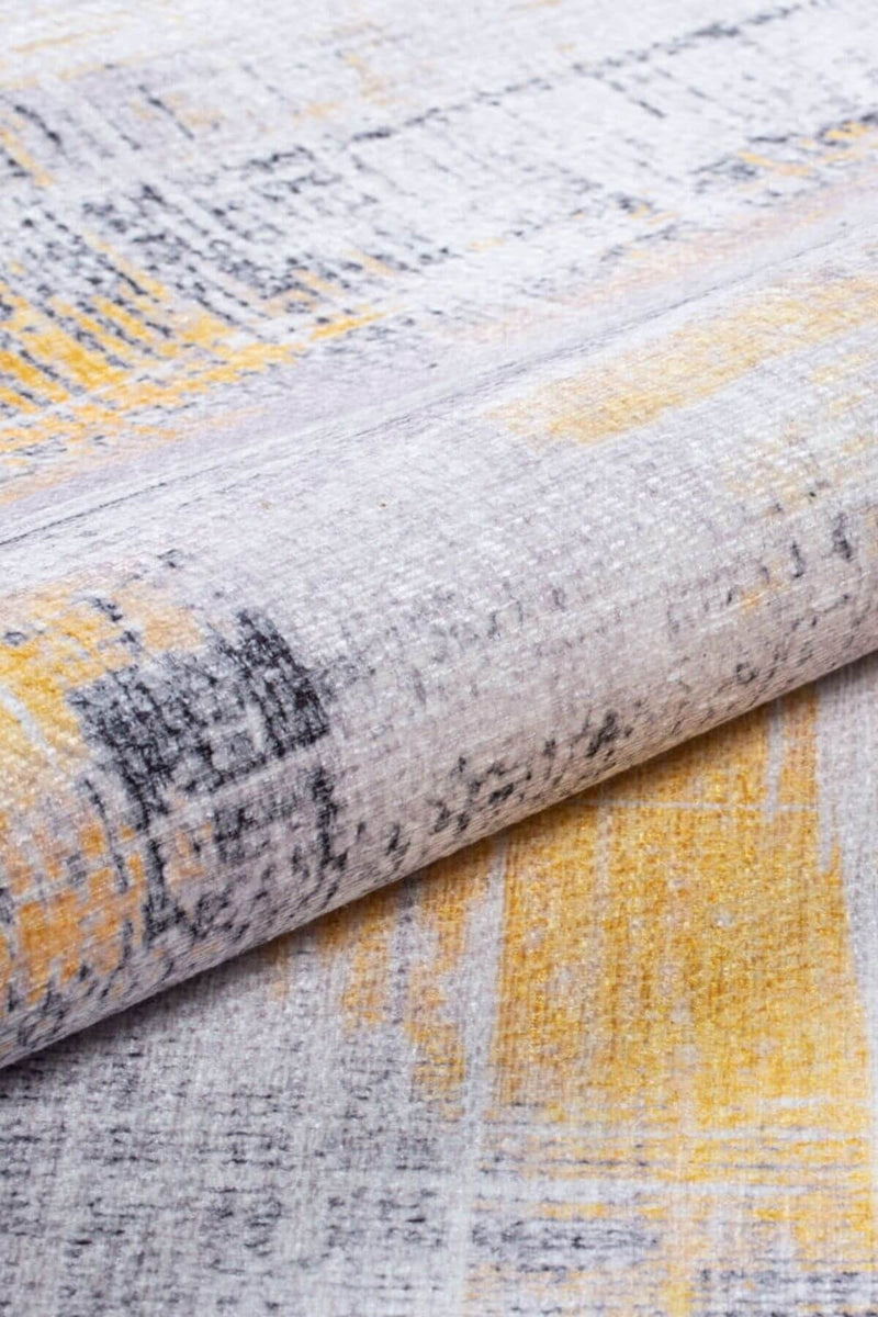 Yellow and Gray Modern Texture Base Decorative Carpet